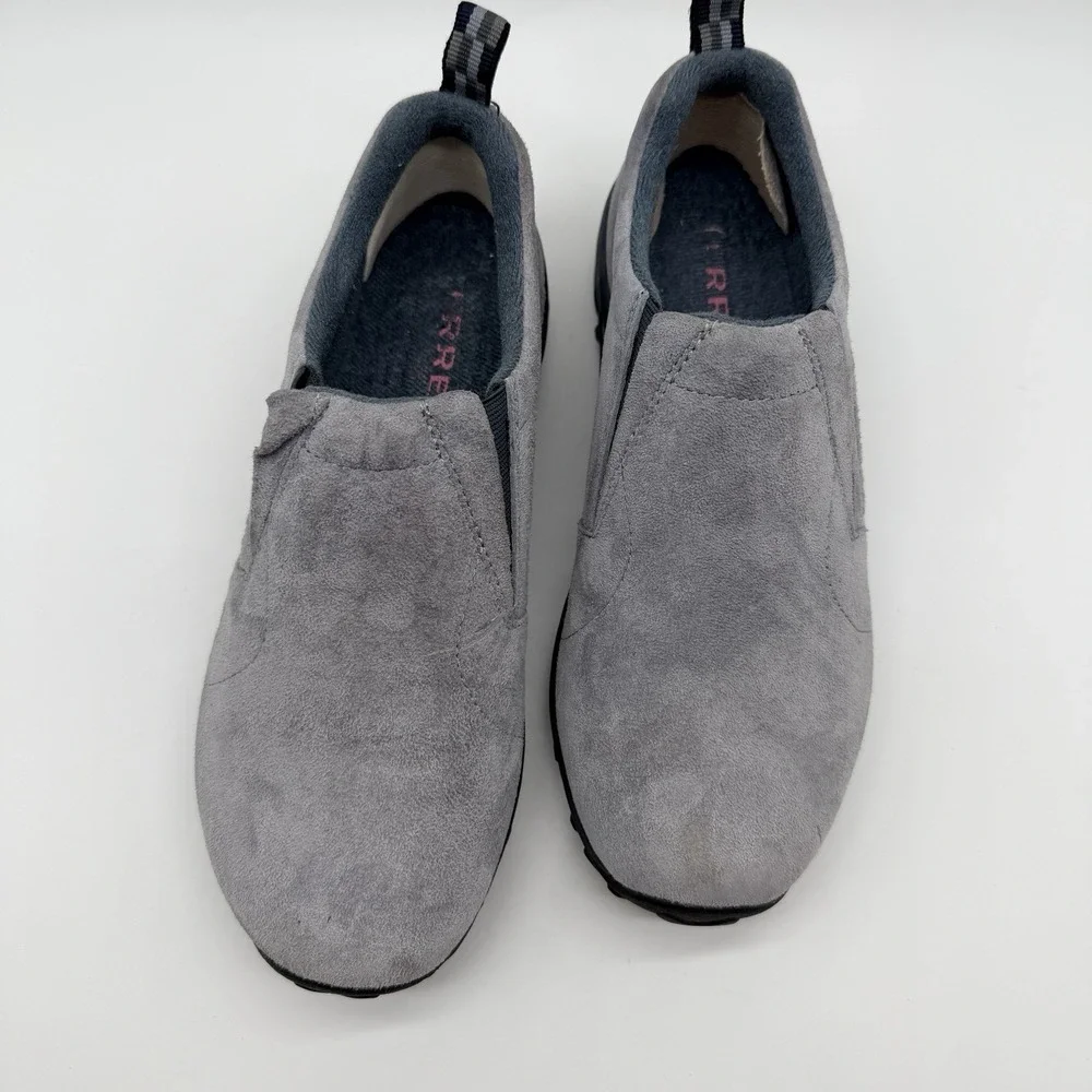 Merrell‎ Shoes Youth Sz 5.5 Gray Jungle Moc Leather Slip-On Regular Castlerock